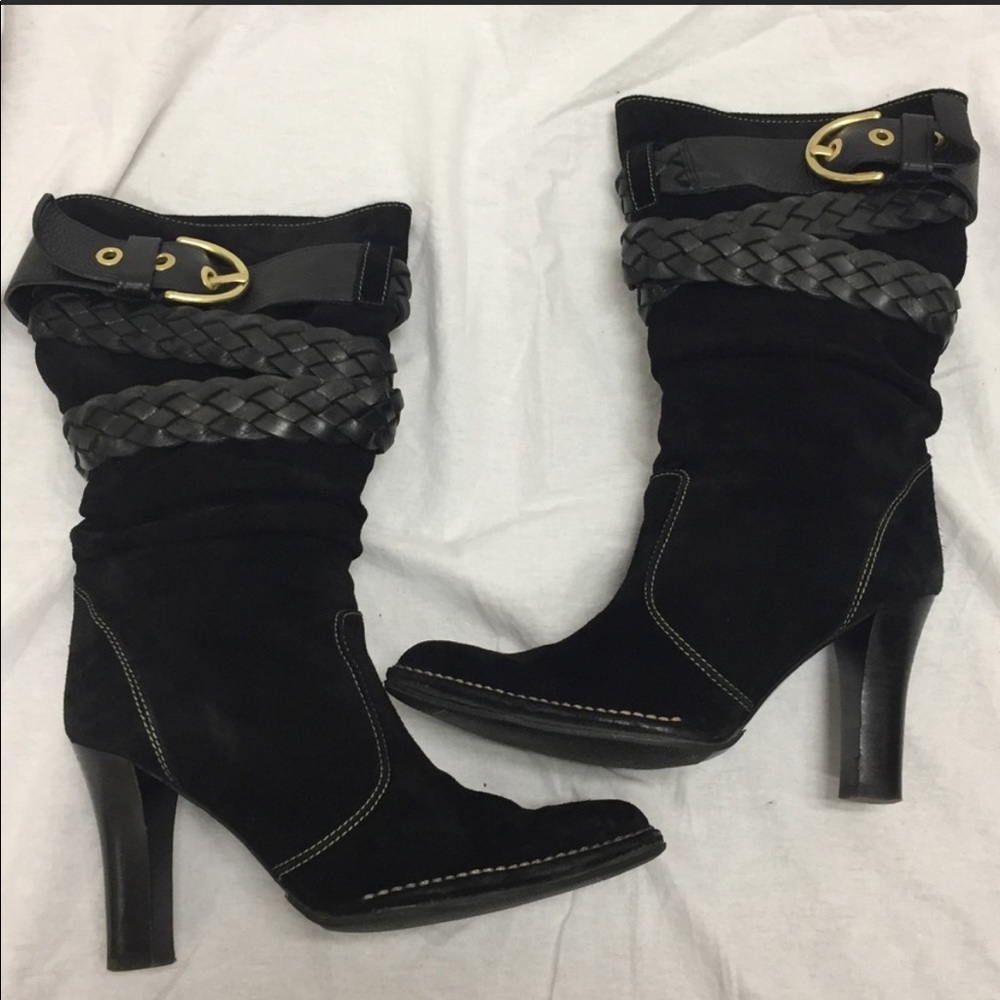 Coach Randie Black Suede/Leather Boots Size 6.5 - Picture 5 of 5